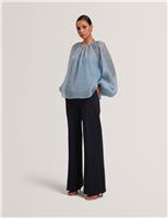 Woven Tailored Flared Trousers