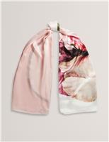 Pure Silk Woven Floral Scarf