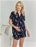 Maternity Cotton Rich Giraffe Shortie Set