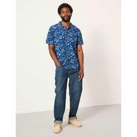 FatFace Pure Cotton Floral Short Sleeve Shirt Indigo Mix