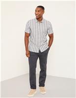 FatFace Pure Cotton Striped Short Sleeve Shirt Blue Mix