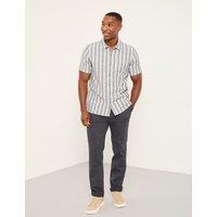 FatFace Pure Cotton Striped Short Sleeve Shirt Blue Mix