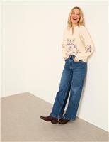 Floral Notch Neck Jumper