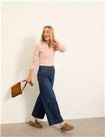 Cotton Rich Ribbed Notch Neck Jumper