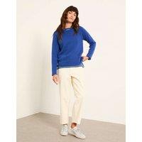 FatFace Pure Cotton Crew Neck Slub Jumper Cobalt