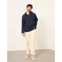 FatFace Canvas Hooded Half Zip Utility Jacket Indigo