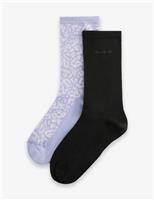 2 Pack Cotton Blend Ankle High Socks