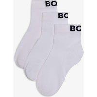 Hugo 3 Pack Cotton Rich Logo Ankle Socks White