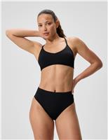 Speedo Solid High Waisted Bikini Bottoms Black