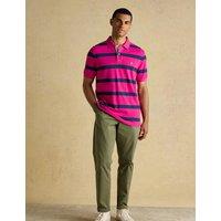 Joules Pure Cotton Pique Striped Polo Shirt Pink Mix