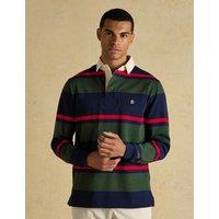 Joules Pure Cotton Striped Rugby Shirt Green Mix