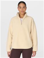 Plush Half Zip Funnel Neck Fleece Jacket