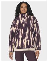 Plush Half Zip Funnel Neck Fleece Jacket