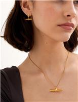 Gold Plated T-Bar Waterproof Necklace