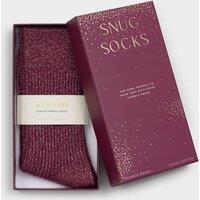 Katie Loxton Sparkle Ribbed Ankle High Socks Gift Box Cherry Red