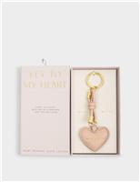Katie Loxton Gift Boxed Heart Keyring Pink