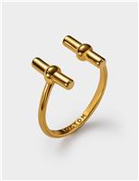 Gold Plated T-Bar Waterproof Ring