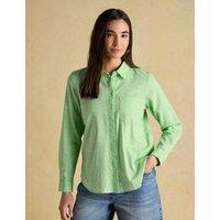 Joules Pure Cotton Textured Gingham Shirt Green