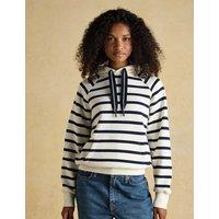 Joules Cotton Rich Striped Hoodie Cream Mix