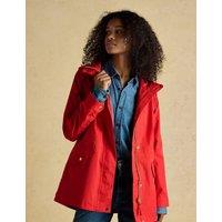 Joules Cotton Rich Waterproof Hooded Raincoat Red