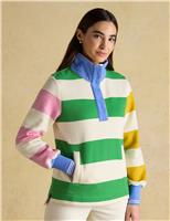 Joules Pure Cotton Colour Block Sweatshirt Cream Mix