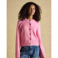 Joules Button Front Relaxed Cardigan Pink