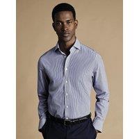 Charles Tyrwhitt Slim Fit Non Iron Pure Cotton Twill Shirt Navy Mix