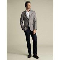 Charles Tyrwhitt Slim Fit Pure Wool Twill Textured Jacket Grey