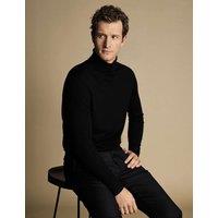 Charles Tyrwhitt Pure Merino Wool Roll Neck Jumper Black