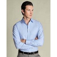 Charles Tyrwhitt Slim Fit Non Iron Pure Cotton Twill Shirt Blue