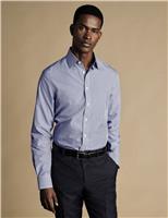 Charles Tyrwhitt Slim Fit Non Iron Pure Cotton Striped Shirt Navy Mix