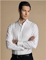 Charles Tyrwhitt Slim Fit Non Iron Herringbone Shirt Blue