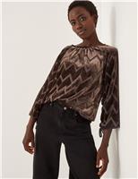 Velvet Geometric Blouse