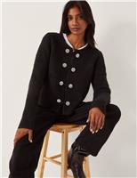 Textured Button Detail Cardigan