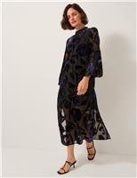 Floral Bandeau High Neck Maxi Dress