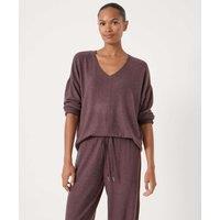 HUSH V-Neck Soft Touch Top Chocolate