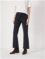 Mid Rise Bootcut Cropped Jeans