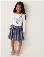 Cotton Rich Butterfly Sequin Disco Dress (3-13 Yrs)