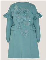 Pure Cotton Floral Appliqu Sweatshirt Dress (3-13 Yrs)