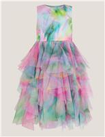 Watercolour Ruffle Party Dress (3-13 Yrs)