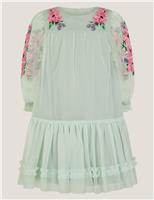 Embroidered Floral Dress (3-13 Yrs)