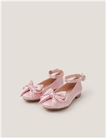 Kids Satin Bow Ballet Pumps (7 Small - 4 Large)