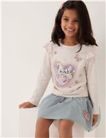 Cotton Rich Sequin Heart Butterfly Top (3-13 Yrs)
