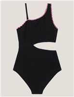 Cutout One Shoulder Swimsuit (7-15 Yrs)