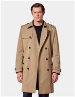 Hawes & Curtis Cotton Rich Trench Coat Navy