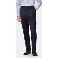 Hawes & Curtis Tailored Fit Pure Wool Single Pleat Trousers Navy Mix