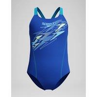 Speedo Medley Logo Medalist Swimsuit (5-16 Yrs) Blue Mix