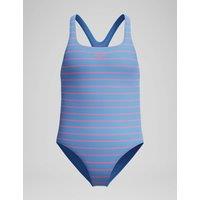Speedo Striped Medalist One Piece Swimsuit (4-16 Yrs) Blue Mix
