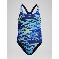 Speedo Hyperboom Print Medallist Swimsuit (4-16 Yrs) Blue Mix