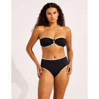 Seafolly Beach Bound High Waisted Bikini Bottoms Black